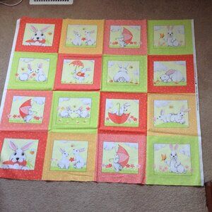 World of Susybee Design # SB20181 Cotton Fabric Panel Bunny Rabbits Quilting